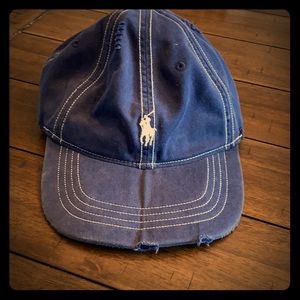 Polo Distressed Leather Strap Ball Cap